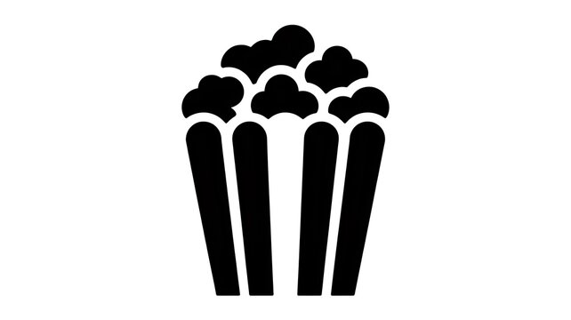 Black popcorn bucket icon isolated on white background