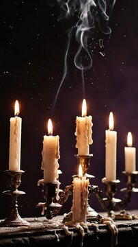 candles on a dark background