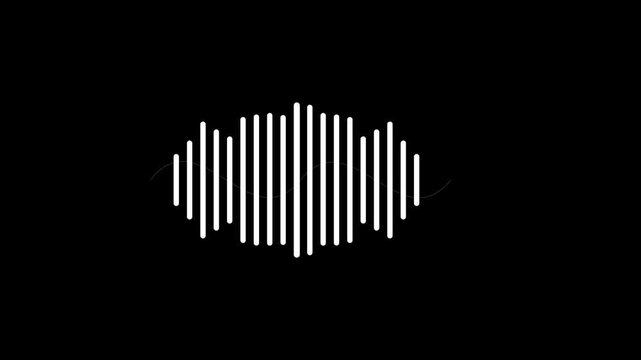 Abstract digital sound wave equalizer, audio waveform visualization, music pulse element, futuristic sound frequency graphic design, vector illustration on black background
