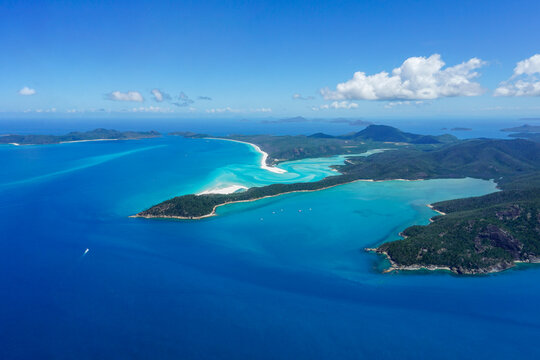 Whitehaven beach Hill Inlet aerial view Whitsunday Island