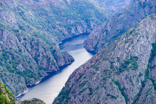Mountain view. River Sil Canyon in Galicia Spain
