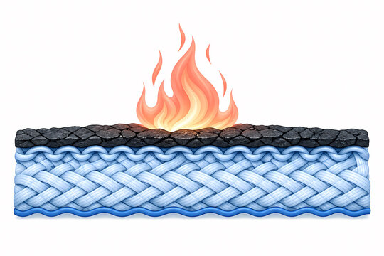 Flame resistant textile barrier illustration