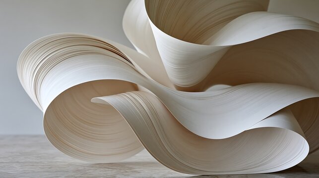 Elegant white paper art sculpture with smooth curves and modern design