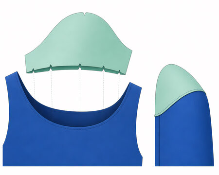 Sleeve cap armhole assembly illustration