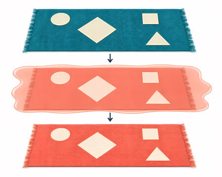 Wax resist textile dye process illustration