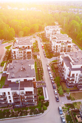 Fototapeta premium Aerial perspective of upscale suburban living community area