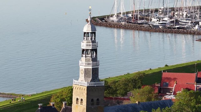 Brandaris lighthouse tower on terschelling island near the wadden sea
