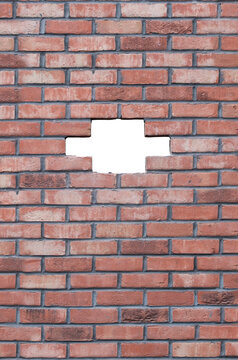 Red Brick Wall With Opening