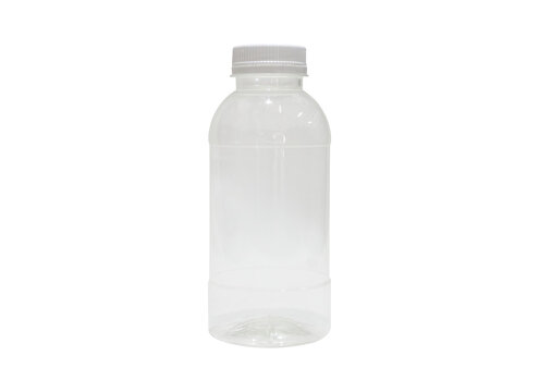 Blank Plastic Water Bottle Isolated On Black Background