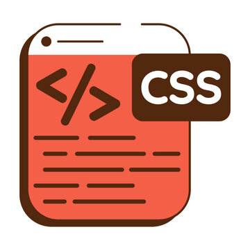A flat design icon of css coding