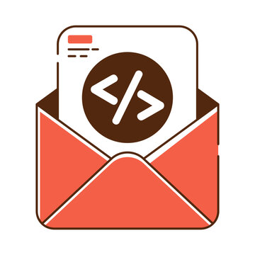 An icon design of coding email 