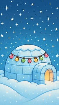 Whimsical igloo under starry sky mobile wallpaper