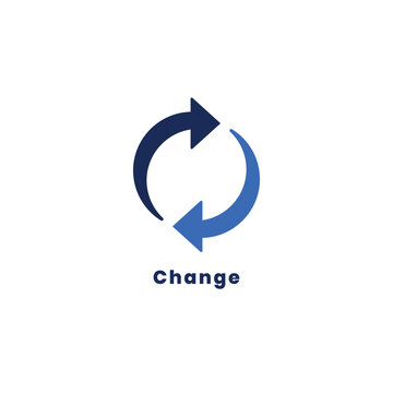 Change and Recycle Circular Arrow Icon Logo Concept for Refresh Sync Update and Transformation Process Isolated on White Background