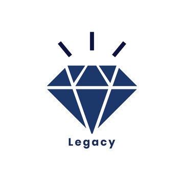 Diamond Logo Icon Vector Illustration, Minimalist Luxury Gem Symbol Isolated on White Background for Jewelry Business and Legacy Branding