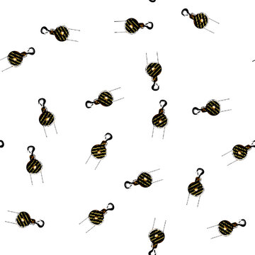 pattern rigging crane hook cartoon. steel manufacturing, engineering overhead, capacity boom rigging crane hook sign vector