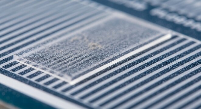 Microscopic analysis of a biofilm detection sensor plate in a laboratory setting for scientific research