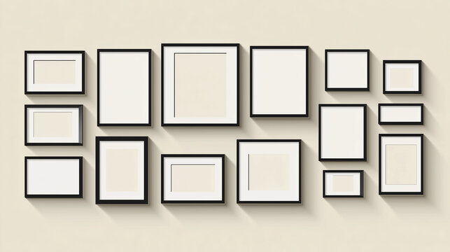 Wooden border templates with clothesline design provide creative display solutions for posters, certificates, and modern gallery arrangements.