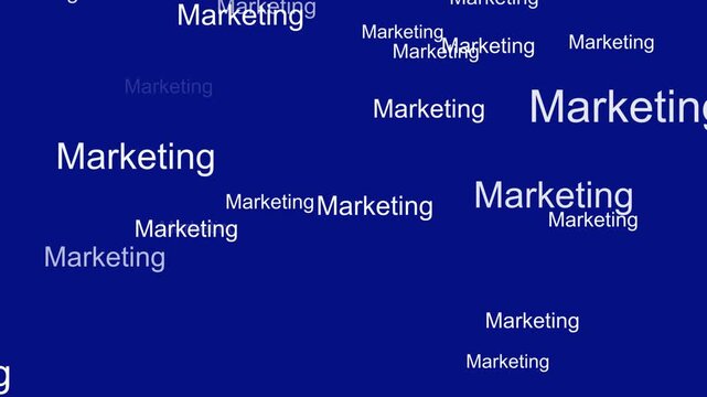 Banner of digital marketing concept with flying text of branding, advertising, SEO, social media. online social media marketing concept. 4k