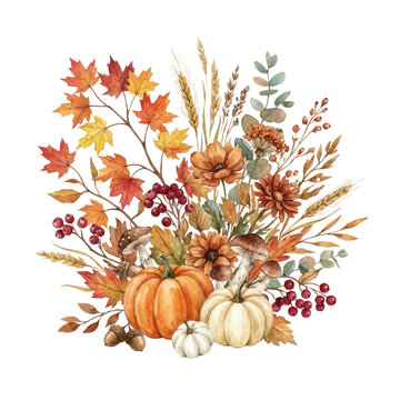 Woodland Autumn Watercolor Decoration