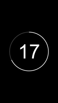 25 second countdown timer animation from 25 to 0 seconds. Countdown timer, circle countdown animation for special deal Promotions and Marketing.