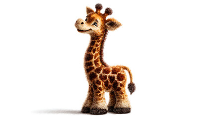 Obraz premium Majestic Giraffe Standing Proudly Isolated on a Pure White Background