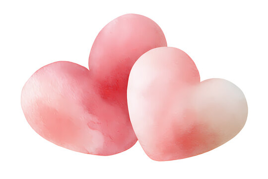 Romantic heart illustration for love and affection designs on transparent background
