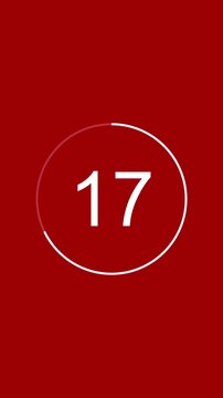 25 second countdown timer animation from 25 to 0 seconds. Countdown timer, circle countdown animation for special deal Promotions and Marketing.