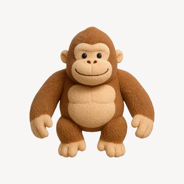 Cute plush monkey illustration