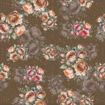 Beautiful floral allover pattern for digital print