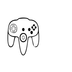 Retro video game controller line art icon for gaming design and digital entertainment © khan