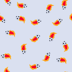 Fototapeta premium pattern agility speed soccer ball cartoon. dribble sprint, pass kick, strike curve agility speed soccer ball sign. seamless vector illustration