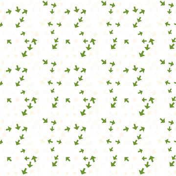 Seamless green arrow pattern on white background with bright clean lighting creating a modern fresh organized mood
