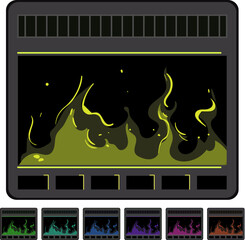 Fototapeta premium home fireplace cartoon. home fireplace sign colorful illustration