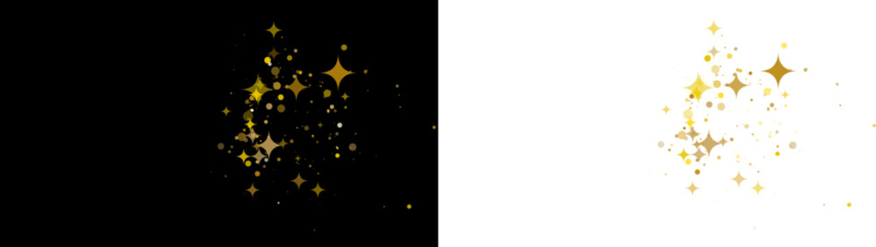 Golden sparkle stars burst - shimmering golden glitter cluster with bright sparkles vector