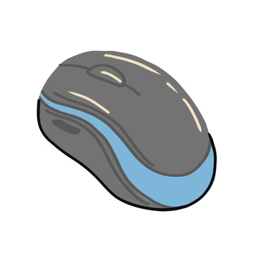 Hand drawn vector illustration of a computer mouse isolated on white background.