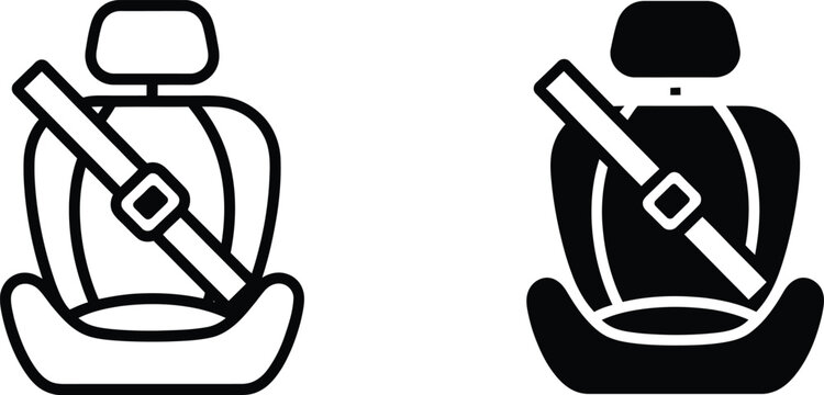 Car seat safety belt icon vector illustration