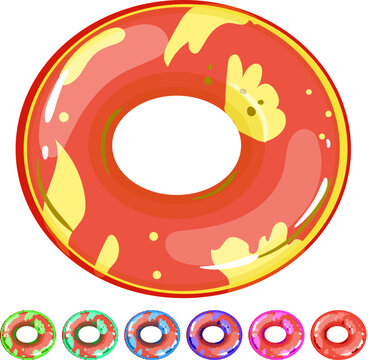vacation inflatable ring cartoon. vacation inflatable ring sign colorful illustration