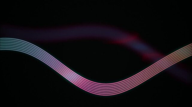 Parallel neon lines flow in a smooth U shape seamless loop