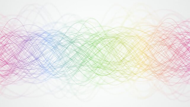 Stylized wavy lines flow in a seamless loop like an audio signal
