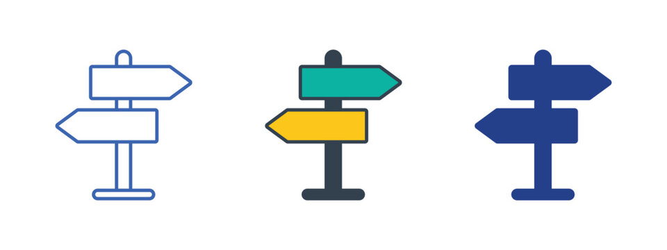 Directional Signpost Vector Icon Set