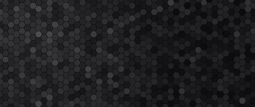 Abstract dark grey geometric hexagonal background pattern