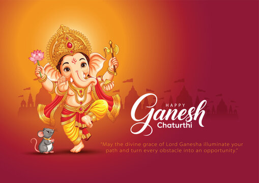 Lord Ganpati on Ganesh Chaturthi background. new abstract vector illustration design background