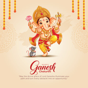 Lord Ganpati on Ganesh Chaturthi background. new abstract vector illustration design background