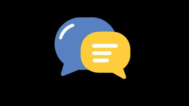 thought bubble animation dynamic for social media comment sign