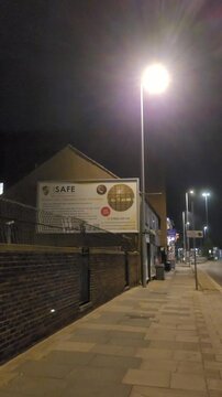 July 3rd, 2026. Illuminated Streets View of Luton City of England United Kingdom After Sunset Night. Wide Angle Camera Footage Was Captured During Walk at Night.