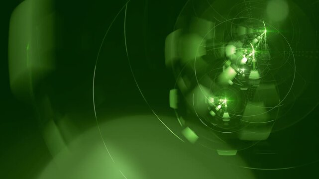 futuristic abstract background with green neon light, digital technology concept, holographic interface design, glowing geometric shapes, cyberpunk atmosphere, network connectivity visual