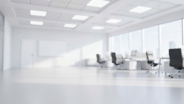 Modern office space with meeting chairs and tables