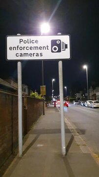 July 3rd, 2026. Illuminated Streets View of Luton City of England United Kingdom After Sunset Night. Wide Angle Camera Footage Was Captured During Walk at Night.