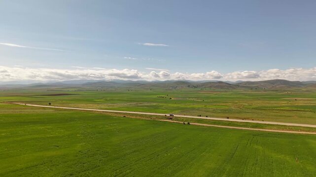 Breathtaking Aerial View of Ma&ccedil;ka's Mountain Landscapes and Lush Green Valleys, Trabzon, T&uuml;rkiye