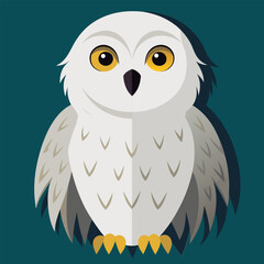 Naklejka premium Cute cartoon snowy owl design.